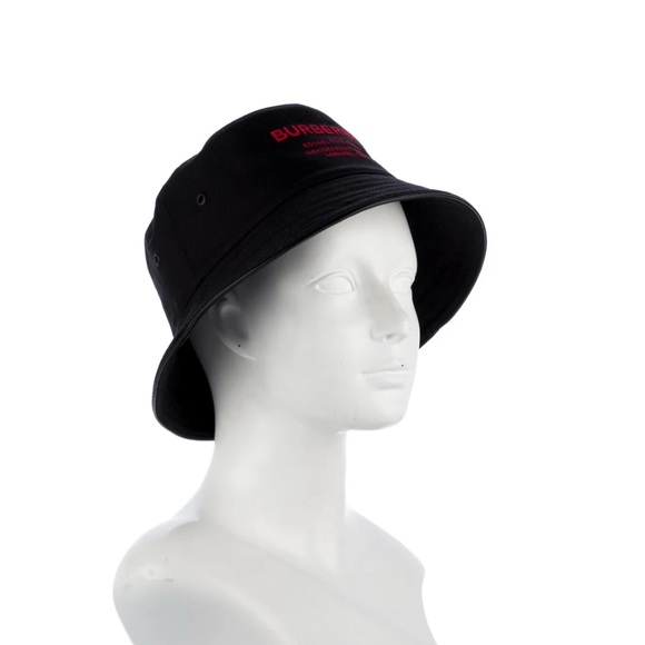 Burberry Logo Cotton Leather Bucket Hat - Picture 5 of 6